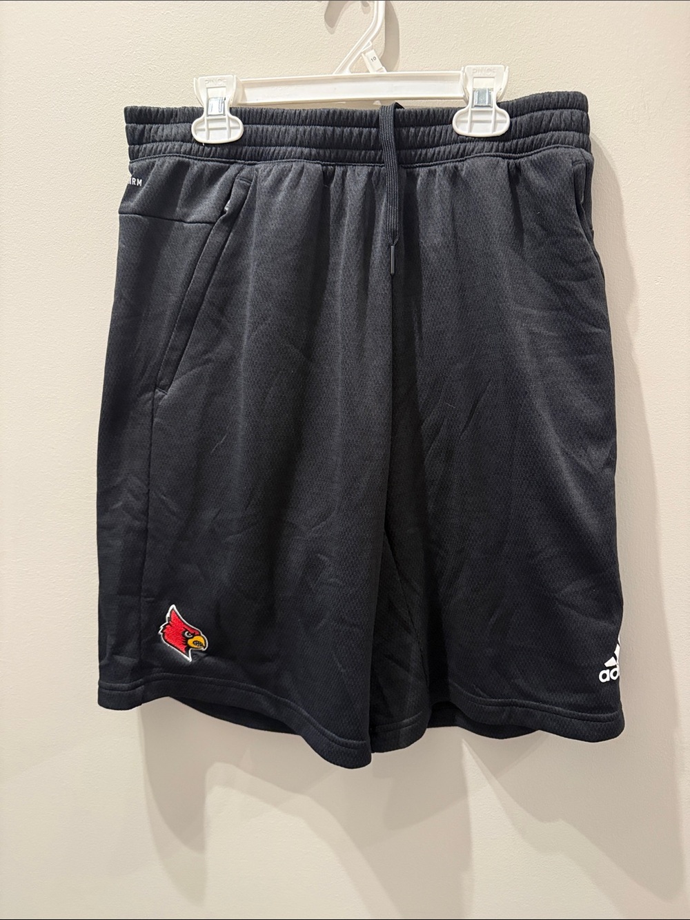 adidas Black Men’s Athletic Shorts with Louisville Cardinals Patch